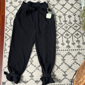 Black paperbag pants